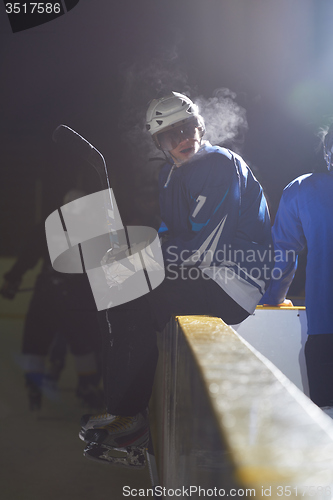 Image of ice hockey players on bench