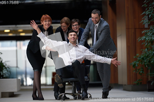 Image of business people group have fun