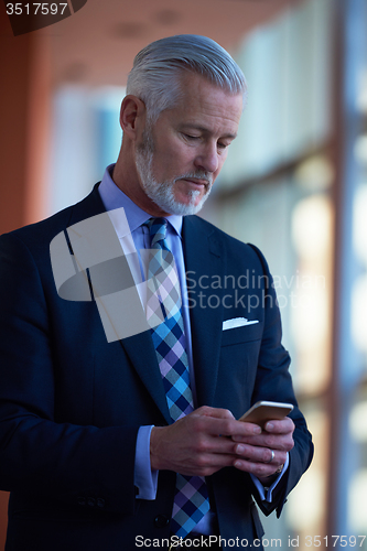 Image of senior business man talk on mobile phone