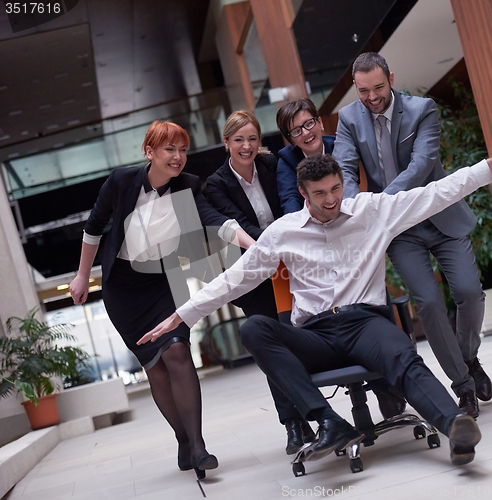 Image of business people group have fun