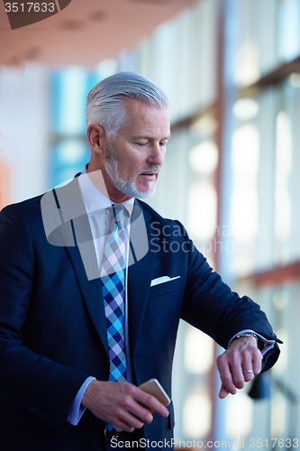Image of senior business man talk on mobile phone