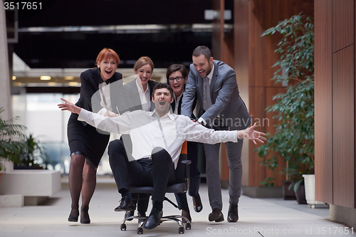 Image of business people group have fun