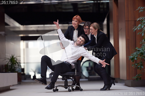 Image of business people group have fun