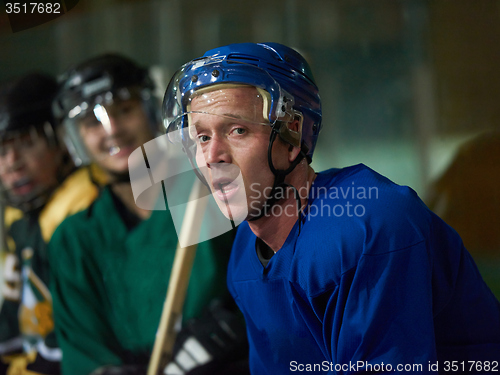 Image of ice hockey players on bench