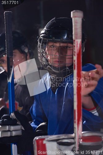 Image of ice hockey players on bench