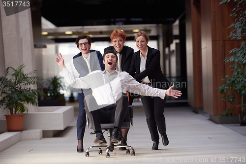 Image of business people group have fun