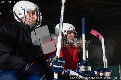 Image of ice hockey players on bench