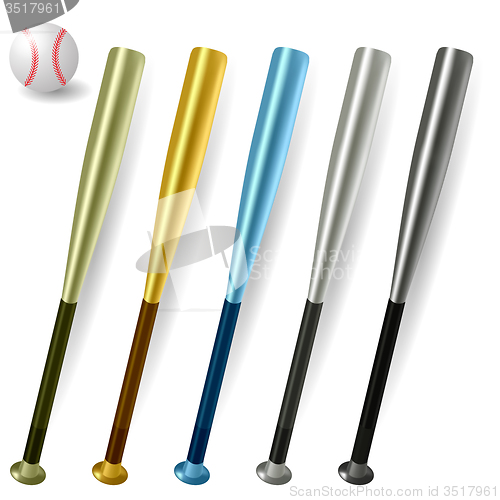 Image of Baseball Bats and Ball 