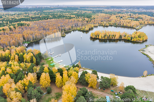 Image of Boats and yachts at sailor club area. Tyumen. Russia