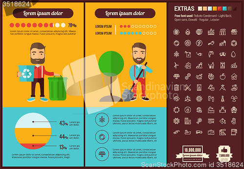 Image of Ecology flat design Infographic Template