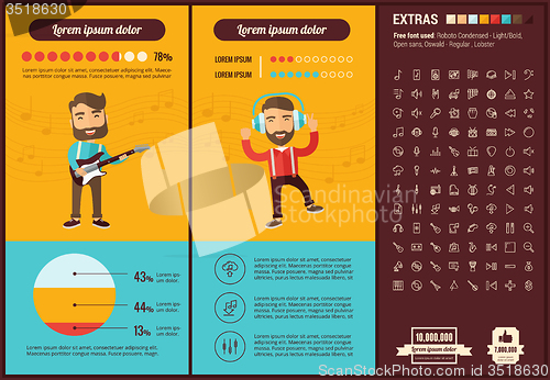 Image of Music flat design Infographic Template