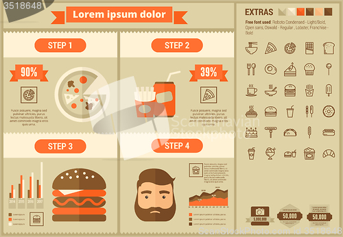 Image of Fast food flat design Infographic Template