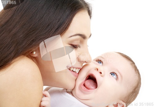 Image of playful mama with happy baby