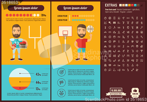 Image of Sports flat design Infographic Template