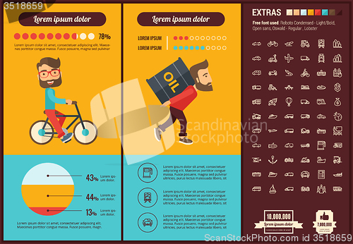 Image of Transportation flat design Infographic Template