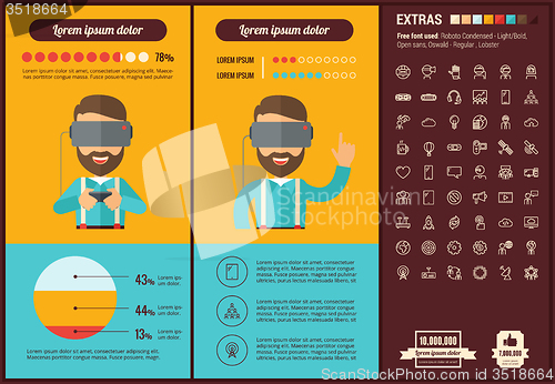 Image of Virtual Reality flat design Infographic Template