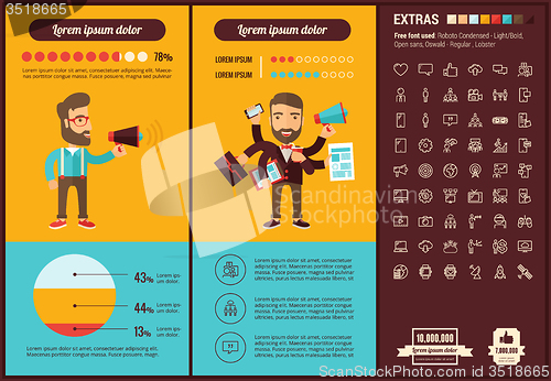 Image of Social Media flat design Infographic Template