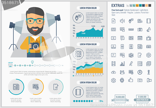 Image of Media flat design Infographic Template