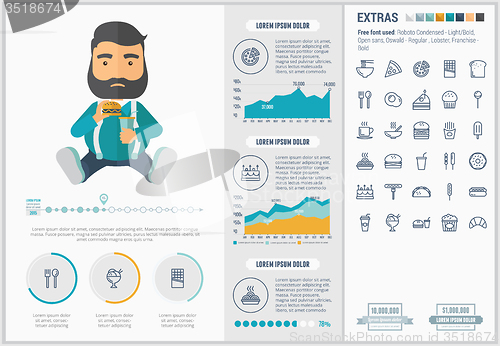 Image of Fast food flat design Infographic Template