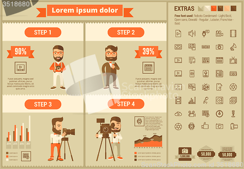 Image of Media flat design Infographic Template