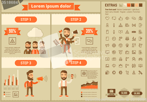 Image of Social Media flat design Infographic Template