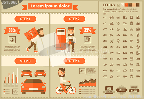 Image of Transportation flat design Infographic Template