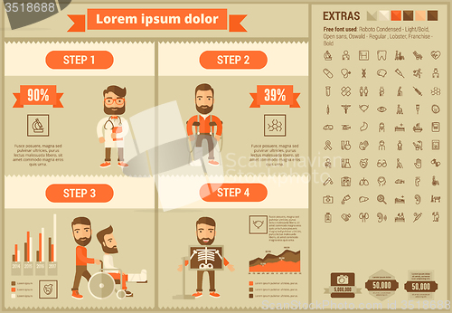 Image of Medicine flat design Infographic Template