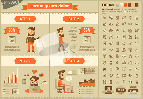 Image of Shopping flat design Infographic Template