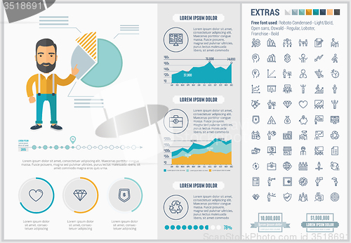 Image of Business flat design Infographic Template