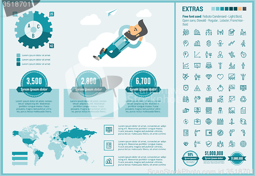 Image of Business flat design Infographic Template