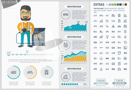 Image of Transportation flat design Infographic Template