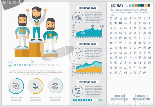 Image of Sports flat design Infographic Template