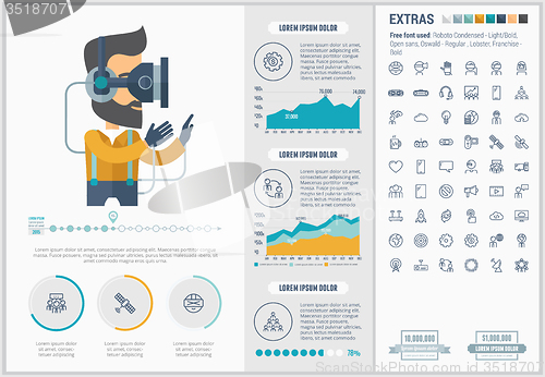 Image of Virtual Reality flat design Infographic Template