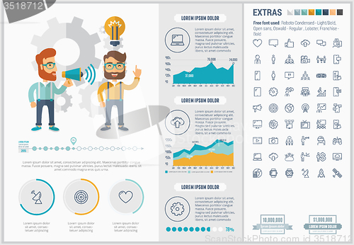 Image of Social Media flat design Infographic Template