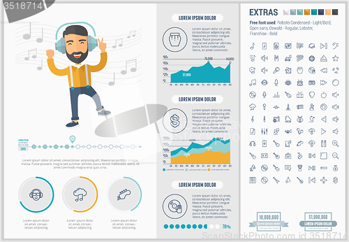 Image of Music flat design Infographic Template