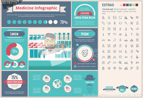 Image of Medicine flat design Infographic Template