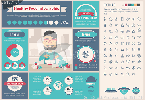 Image of Healthy Food flat design Infographic Template