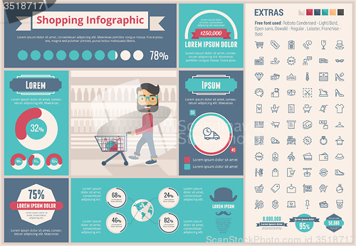 Image of Shopping flat design Infographic Template