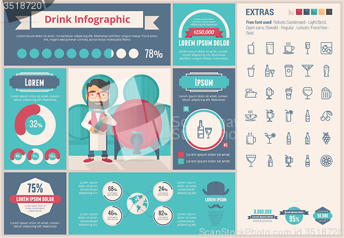 Image of Drink flat design Infographic Template