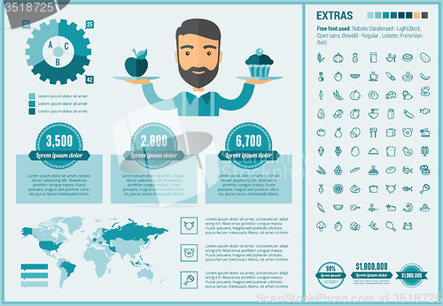 Image of Healthy Food flat design Infographic Template