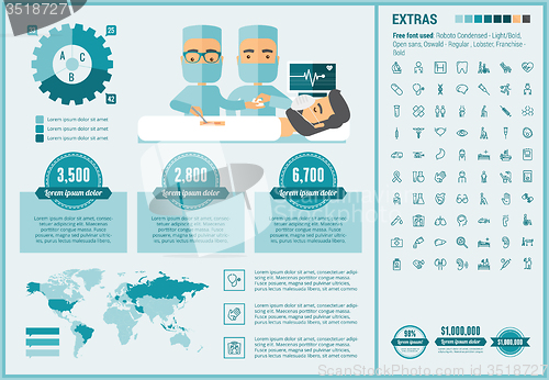 Image of Medicine flat design Infographic Template