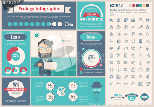 Image of Ecology flat design Infographic Template