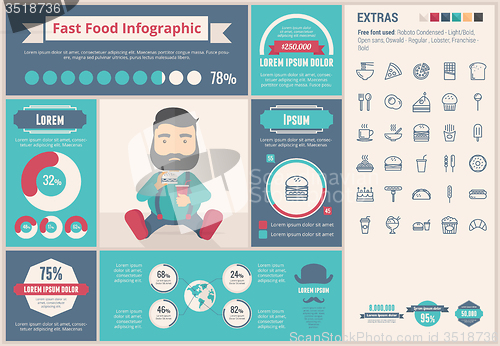 Image of Fast food flat design Infographic Template