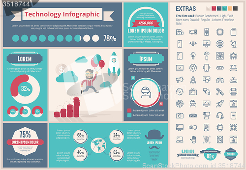 Image of Technology flat design Infographic Template