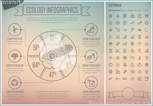 Image of Ecology Line Design Infographic Template