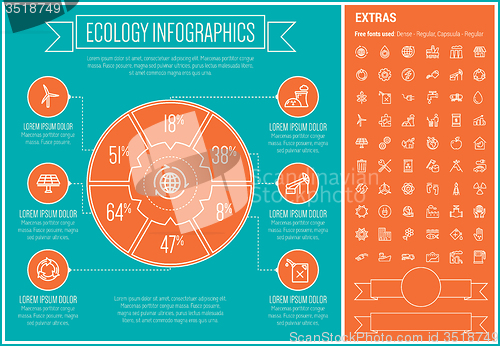 Image of Ecology Line Design Infographic Template