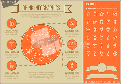 Image of Drink Line Design Infographic Template