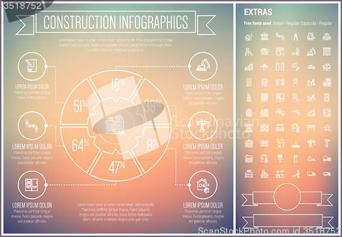 Image of Construction Line Design Infographic Template