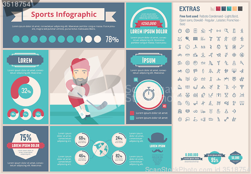 Image of Sports flat design Infographic Template