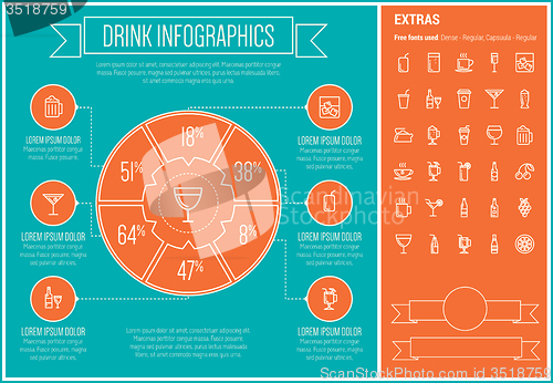 Image of Drink Line Design Infographic Template